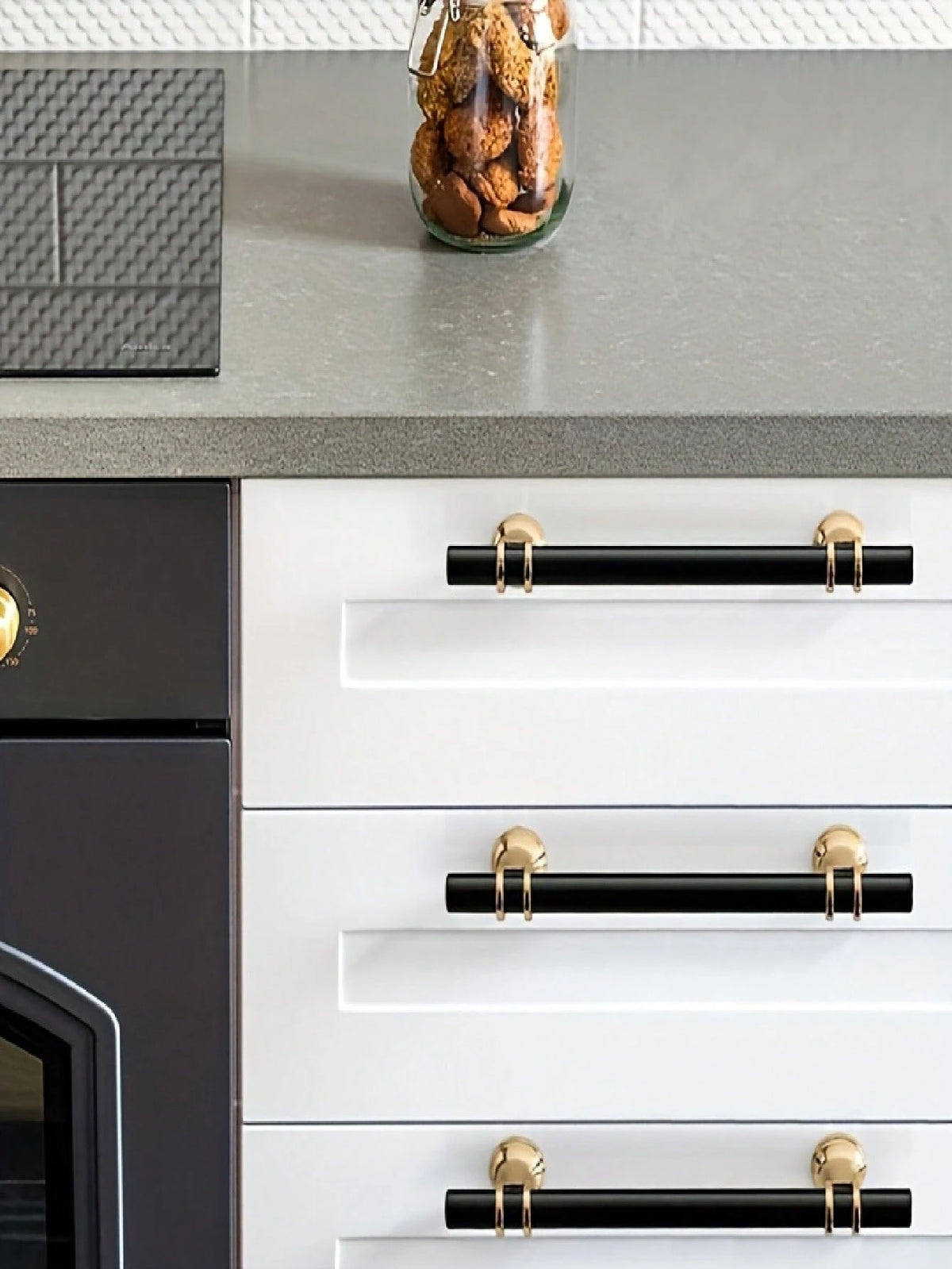 10-Pack Modern Golden Cabinet Handles With Installation Hardware, Polished Metal Drawer Pulls For Cabinets, Dressers, Furniture- Premium Metal Finish Cabinet Hardware