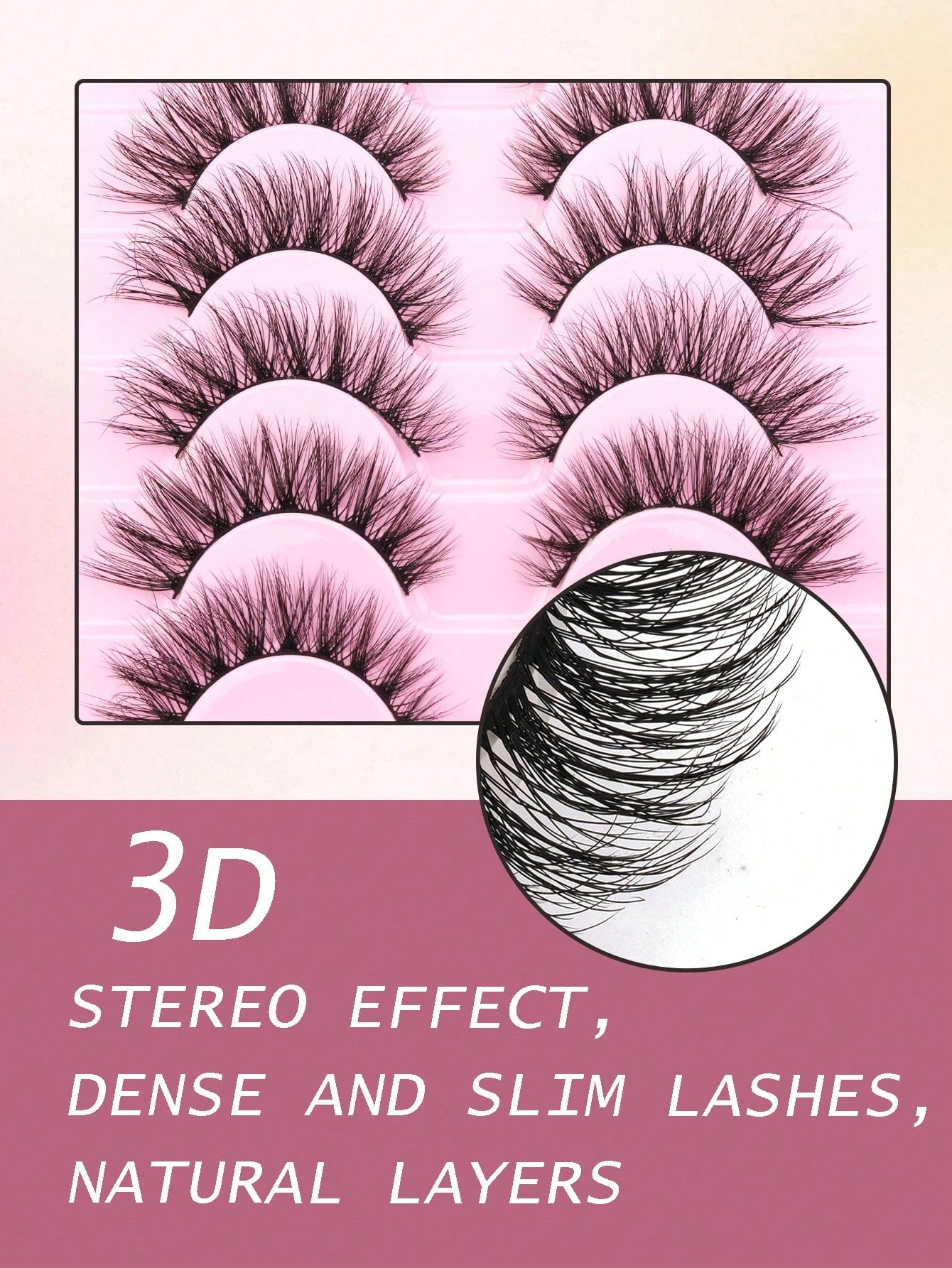 10 Pairs Full Strip False Eyelashes, Voluminous Ultra-Dense Fluffy, Natural Bionic Furry 3D Effect, Ultra-Fine Black Stem, Reusable For Daily Commute Makeup, Essential Portable Wear