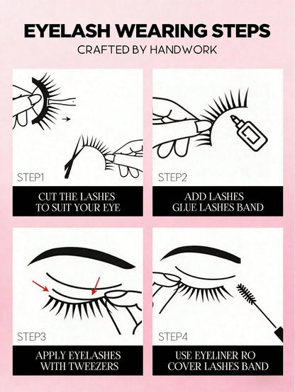 10 Pairs Wet Look Spiky Fox Eye Anime Strip Lashes, Dramatic Pointed Tip False Eyelashes, Reusable Long Lasting Fake Lashes For Anime Cosplay, Halloween, Club Party & Stage Makeup Beauty Tool