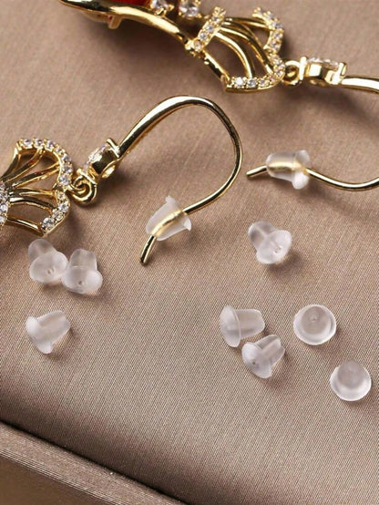 100-1200pcs Silicone Earring Backs- Low Allergy Clear Earring Stoppers, With Storage Box, Suitable For DIY Jewelry Making, Earring Safety Clips, Ideal For Halloween And Christmas Craft Materials