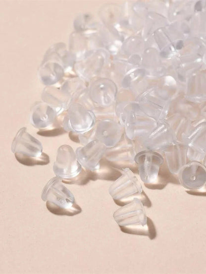 100-1200pcs Silicone Earring Backs- Low Allergy Clear Earring Stoppers, With Storage Box, Suitable For DIY Jewelry Making, Earring Safety Clips, Ideal For Halloween And Christmas Craft Materials