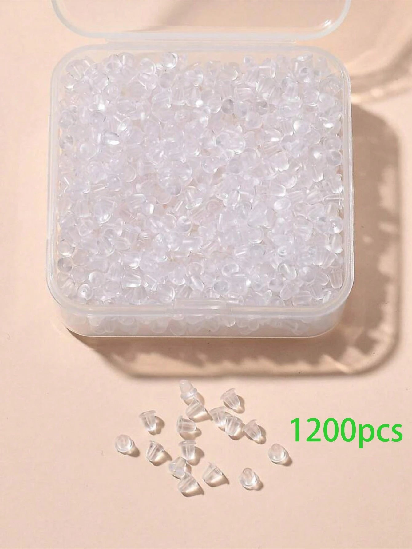 100-1200pcs Silicone Earring Backs- Low Allergy Clear Earring Stoppers, With Storage Box, Suitable For DIY Jewelry Making, Earring Safety Clips, Ideal For Halloween And Christmas Craft Materials