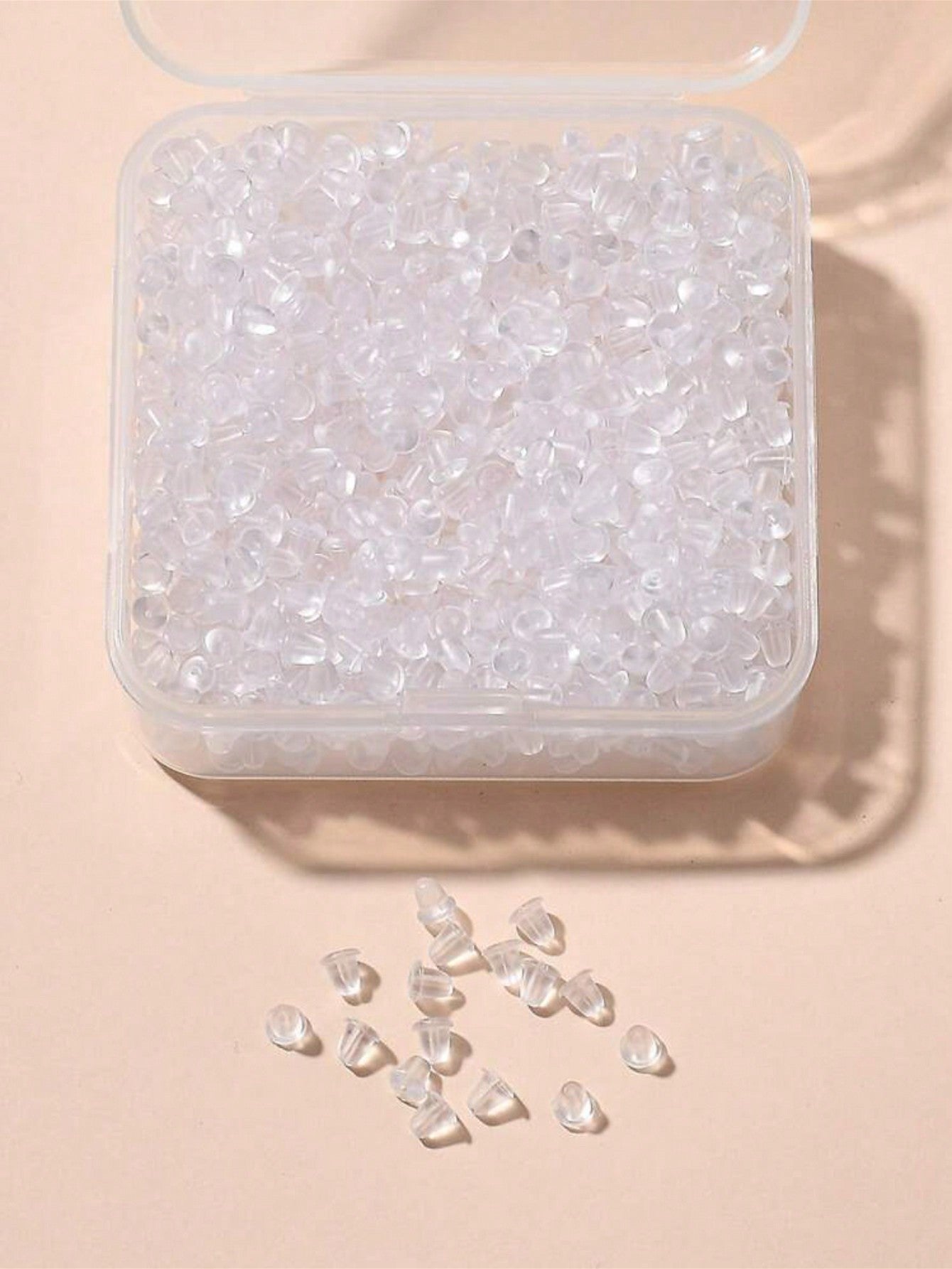 100-1200pcs Silicone Earring Backs- Low Allergy Clear Earring Stoppers, With Storage Box, Suitable For DIY Jewelry Making, Earring Safety Clips, Ideal For Halloween And Christmas Craft Materials