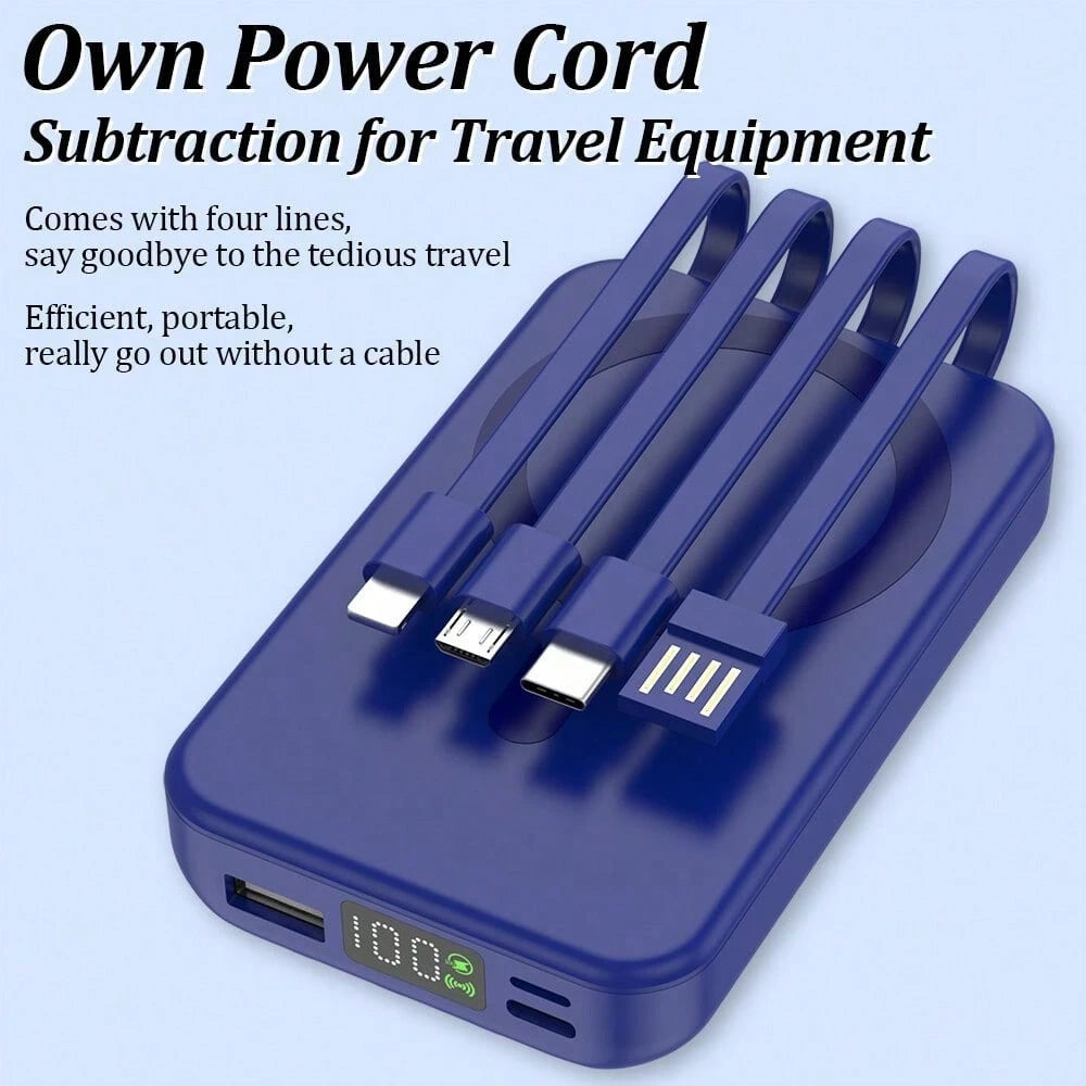 10000mAh Magnetic Portable Charger With USB C Cable 20W PD Fast Charging, Slim & Lightweight Wireless Power Bank For IPhone 16/15/14/13/12 Series Outdoor Power Display