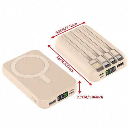 10000mAh Magnetic Portable Charger With USB C Cable 20W PD Fast Charging, Slim & Lightweight Wireless Power Bank For IPhone 16/15/14/13/12 Series Outdoor Power Display