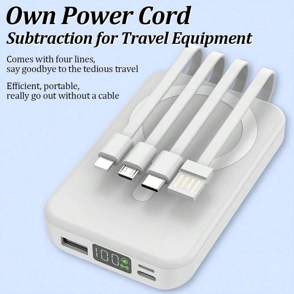 10000mAh Magnetic Portable Charger With USB C Cable 20W PD Fast Charging, Slim & Lightweight Wireless Power Bank For IPhone 16/15/14/13/12 Series Outdoor Power Display