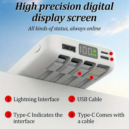 10000mAh Magnetic Portable Charger With USB C Cable 20W PD Fast Charging, Slim & Lightweight Wireless Power Bank For IPhone 16/15/14/13/12 Series Outdoor Power Display
