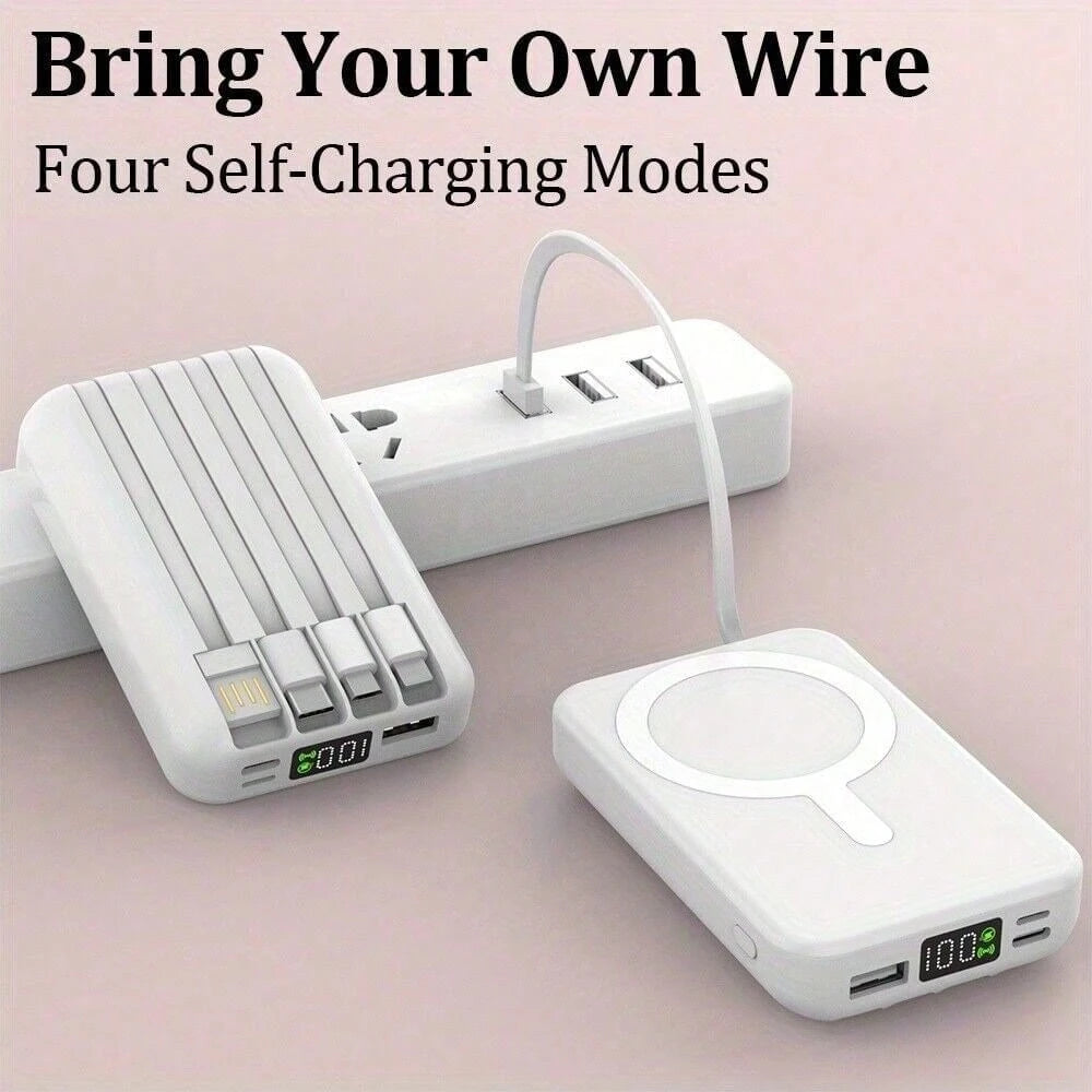 10000mAh Magnetic Portable Charger With USB C Cable 20W PD Fast Charging, Slim & Lightweight Wireless Power Bank For IPhone 16/15/14/13/12 Series Outdoor Power Display