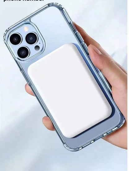 10000mAh Mini Magnetic Portable Charger, Slim & Compact, High Capacity For IOS & Multiple Phones, Supports Non-Magnetic Charging (Charging Cable Required), Wireless Charging & Universal Wired Charging