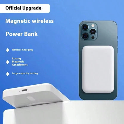 10000mAh Mini Magnetic Portable Charger, Slim & Compact, High Capacity For IOS & Multiple Phones, Supports Non-Magnetic Charging (Charging Cable Required), Wireless Charging & Universal Wired Charging