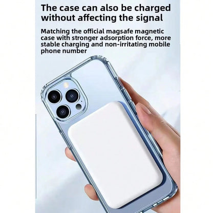 10000mAh Mini Magnetic Portable Charger, Slim & Compact, High Capacity For IOS & Multiple Phones, Supports Non-Magnetic Charging (Charging Cable Required), Wireless Charging & Universal Wired Charging