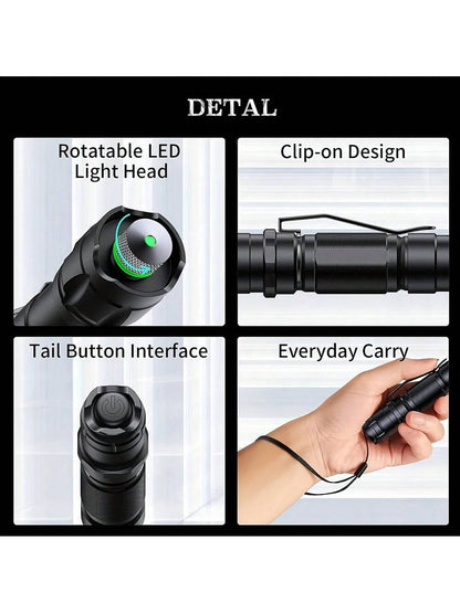 10000mW USB Rechargeable Green Laser Pointer, High Power Handheld Laser Pen With Starry Cap And Adjustable Focus, For Pets, Camping Outdoor