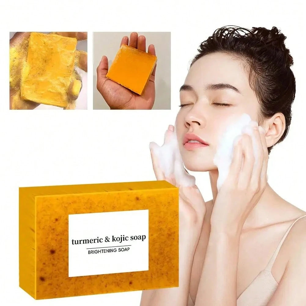 100g Turmeric Soap: Face And Body Cleansing, Brightens Skin, Deep Cleansing, Smooth And Clear Skin, Suitable For All Skin Types, Contains Natural Ingredients