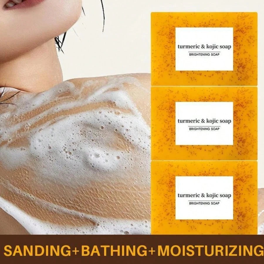 100g Turmeric Soap: Face And Body Cleansing, Brightens Skin, Deep Cleansing, Smooth And Clear Skin, Suitable For All Skin Types, Contains Natural Ingredients