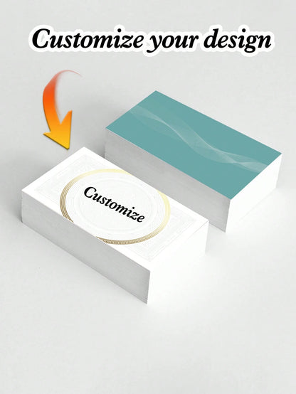 100pcs/200pcs/500pcs Cards Double-Sided Printing, Custom Business Cards With Logo Text, Custom Images, Custom Nail And Hair Salon Cards, Office Supplies, Thank You Cards, Small Business