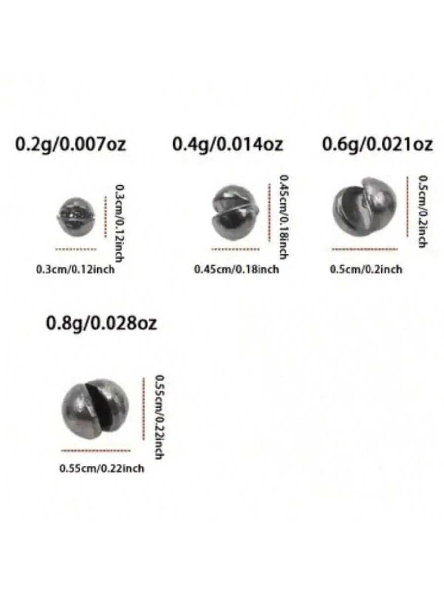 100pcs/205pcs Weight Sinkers, 5 Sizes Lead Weights, Round Split Shot Sinkers, Removable Fishing Weights Sinkers