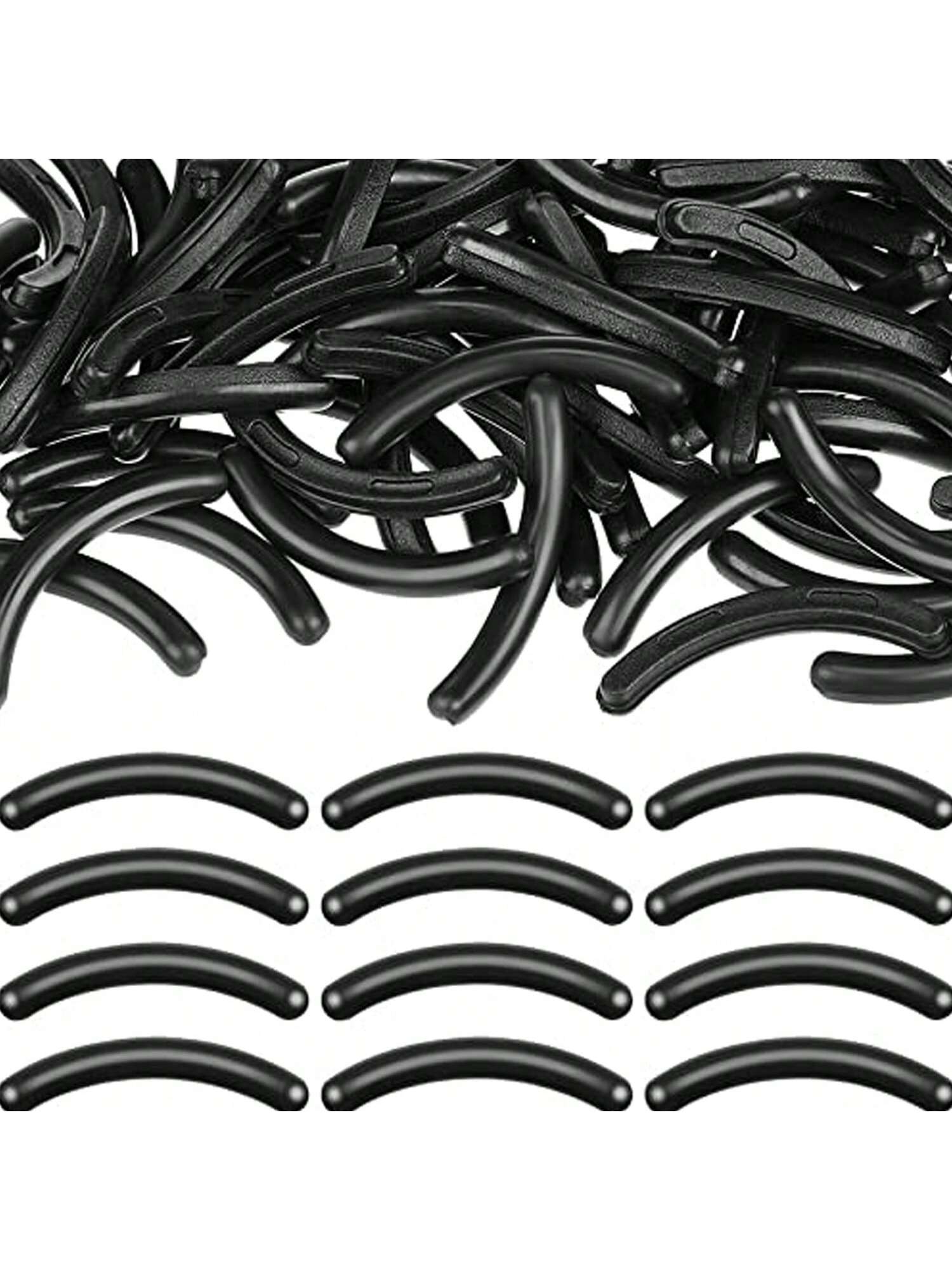 100pcs/50pcs/10pcs Eyelash Curler Replacement Silicone Rubber Pads, Suitable For Universal Eyelash Curlers