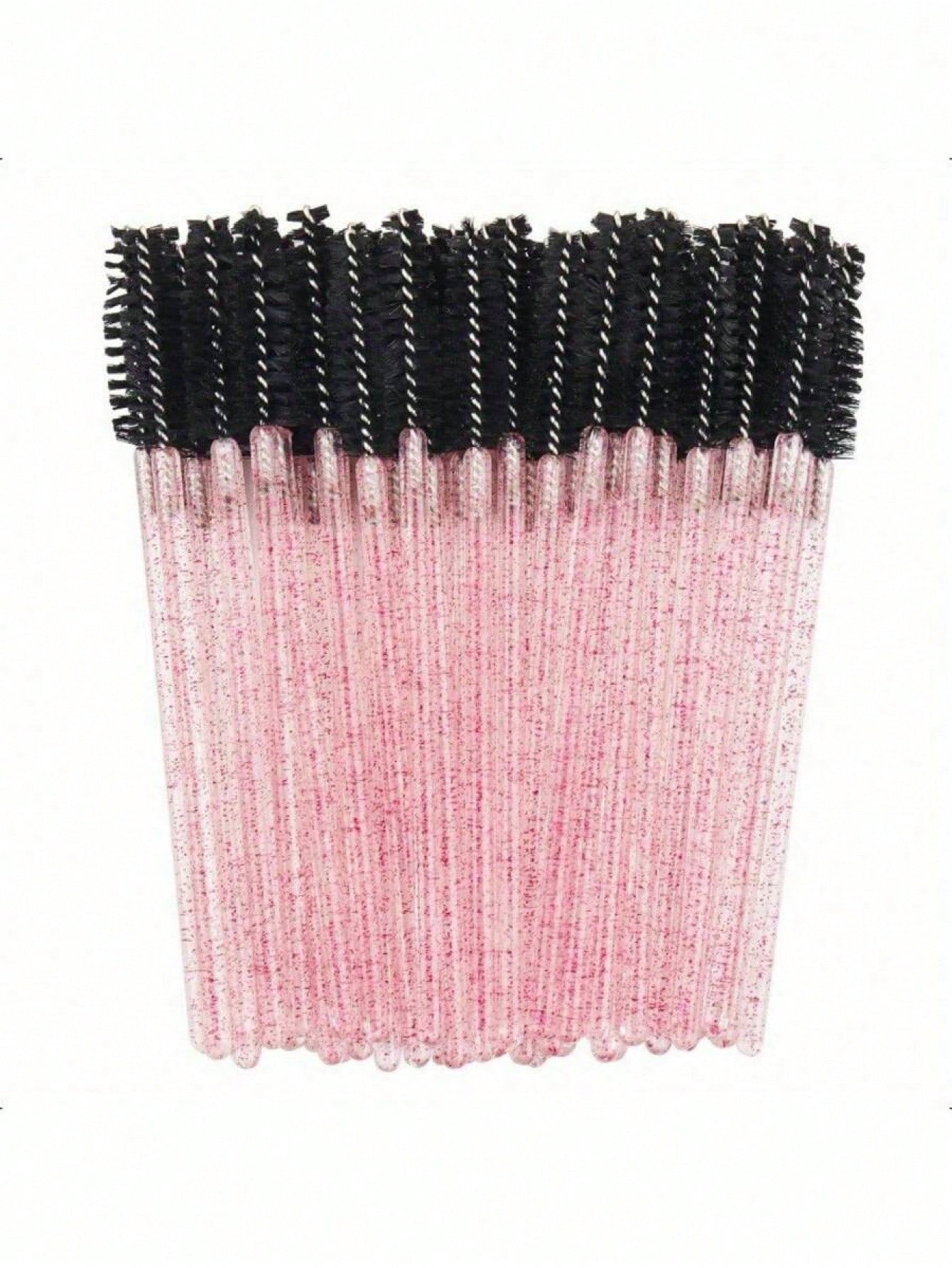 100PCS Crystal Pink Eyelash Brushes, Mascara Wands With Container, Bendable Eyebrow Spoolies, Lash Brush For Lash Extensions, Eyebrow Spoolie, Castor Oil Brushes