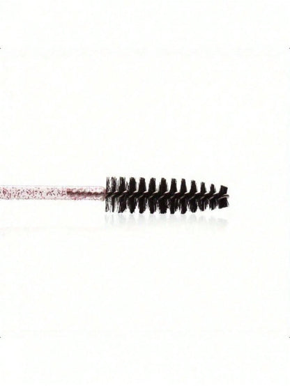 100PCS Crystal Pink Eyelash Brushes, Mascara Wands With Container, Bendable Eyebrow Spoolies, Lash Brush For Lash Extensions, Eyebrow Spoolie, Castor Oil Brushes