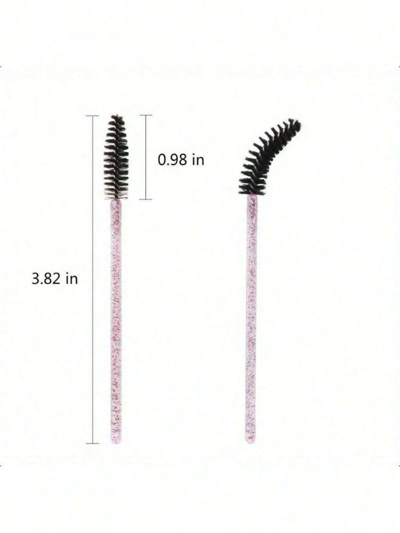 100PCS Crystal Pink Eyelash Brushes, Mascara Wands With Container, Bendable Eyebrow Spoolies, Lash Brush For Lash Extensions, Eyebrow Spoolie, Castor Oil Brushes