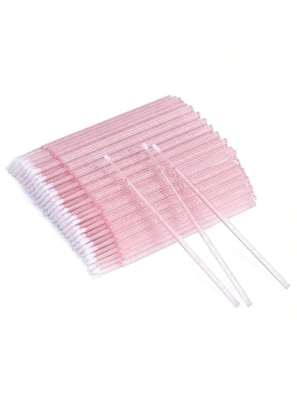 100pcs Disposable Makeup Brush Miniature Smudge Brush, 100pcs Flexible Ultra-Fine Mascara Wand For Mascara Brush, Eyebrow Brush, Makeup Brush, Eyelash Comb
