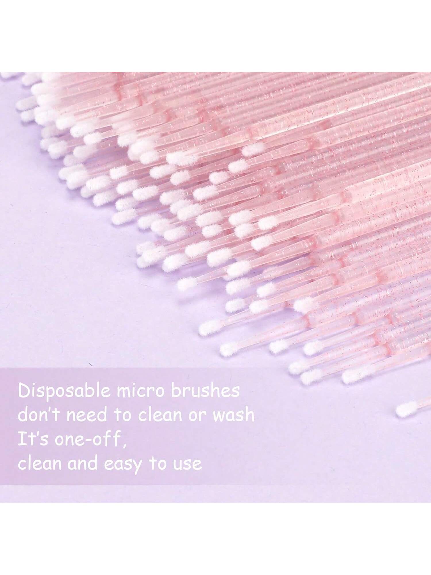 100pcs Disposable Makeup Brush Miniature Smudge Brush, 100pcs Flexible Ultra-Fine Mascara Wand For Mascara Brush, Eyebrow Brush, Makeup Brush, Eyelash Comb
