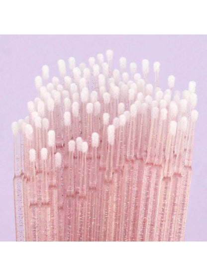 100pcs Disposable Makeup Brush Miniature Smudge Brush, 100pcs Flexible Ultra-Fine Mascara Wand For Mascara Brush, Eyebrow Brush, Makeup Brush, Eyelash Comb