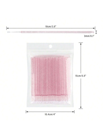 100pcs Disposable Makeup Brush Miniature Smudge Brush, 100pcs Flexible Ultra-Fine Mascara Wand For Mascara Brush, Eyebrow Brush, Makeup Brush, Eyelash Comb