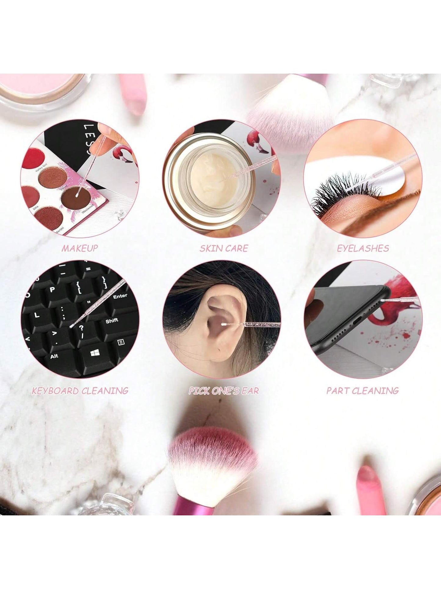 100pcs Disposable Makeup Brush Miniature Smudge Brush, 100pcs Flexible Ultra-Fine Mascara Wand For Mascara Brush, Eyebrow Brush, Makeup Brush, Eyelash Comb