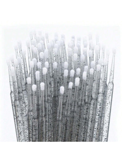 100pcs Disposable Makeup Brush Miniature Smudge Brush, 100pcs Flexible Ultra-Fine Mascara Wand For Mascara Brush, Eyebrow Brush, Makeup Brush, Eyelash Comb