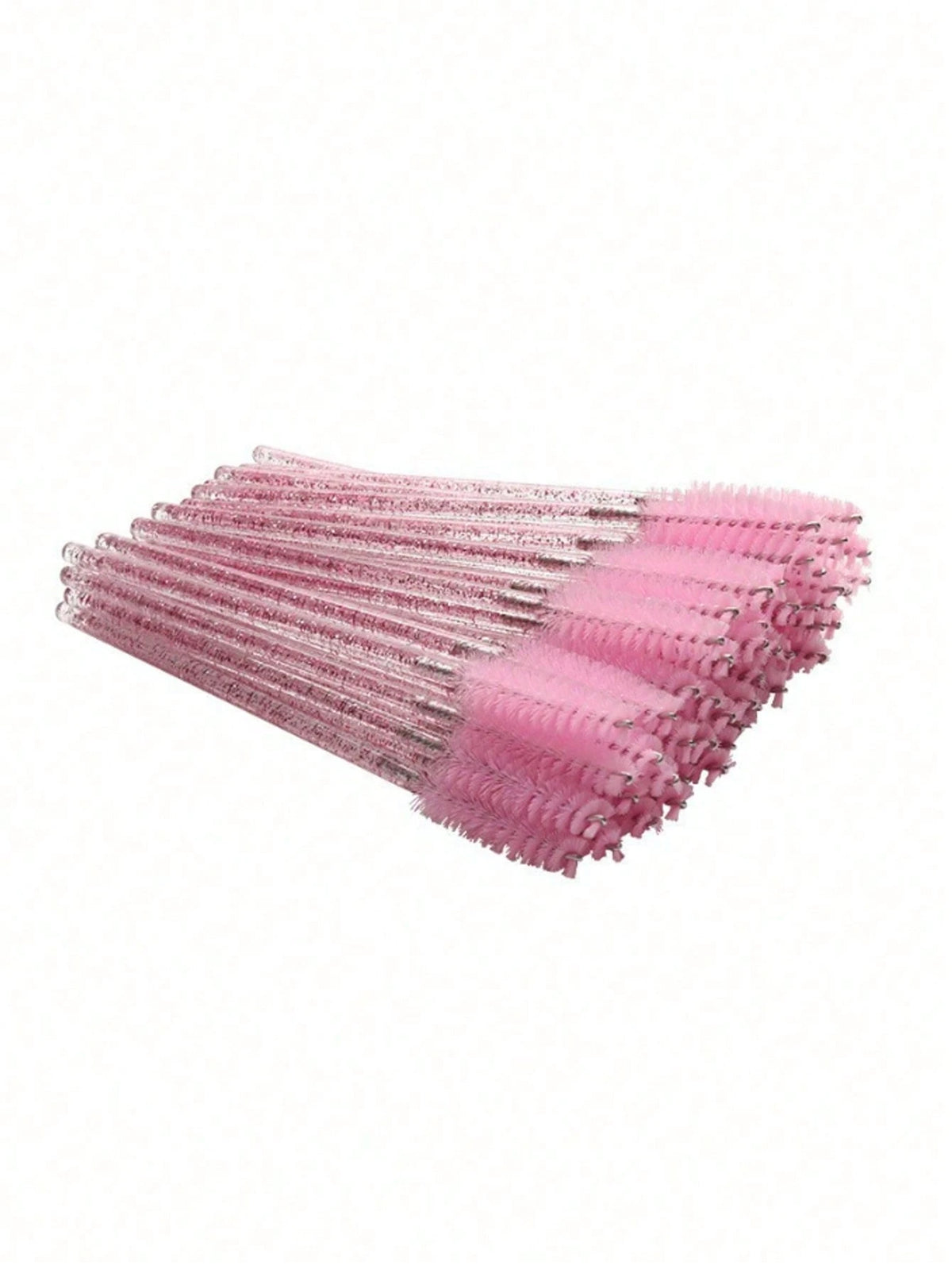 100pcs Disposable Mascara Wands, Nylon Bristle Eyelash Brushes, Fragrance-Free Eyebrow Extender (With ABS Plastic Handle), Suitable For Normal Skin- Pink And Black Brush Head Set