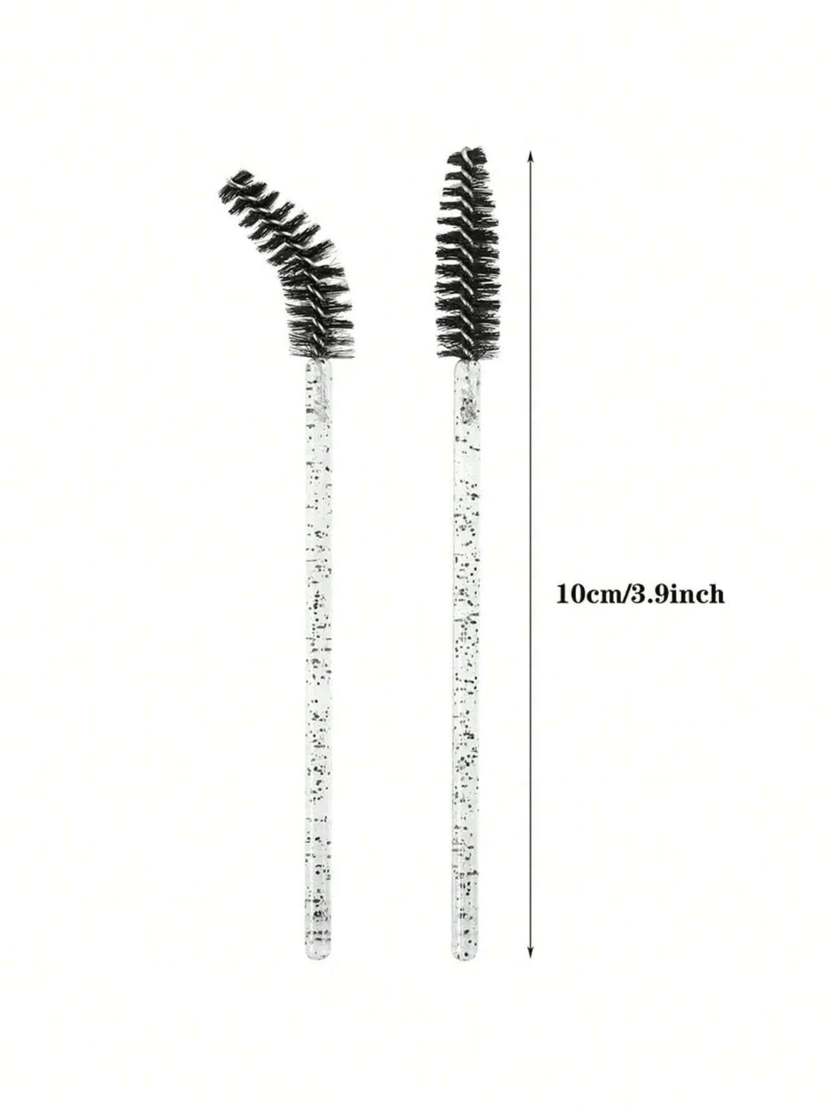 100pcs Disposable Mascara Wands, Nylon Bristle Eyelash Brushes, Fragrance-Free Eyebrow Extender (With ABS Plastic Handle), Suitable For Normal Skin- Pink And Black Brush Head Set