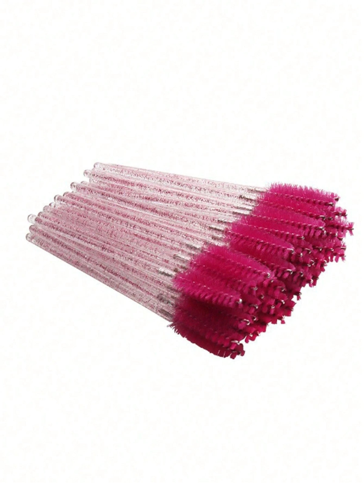 100pcs Disposable Mascara Wands, Nylon Bristle Eyelash Brushes, Fragrance-Free Eyebrow Extender (With ABS Plastic Handle), Suitable For Normal Skin- Pink And Black Brush Head Set