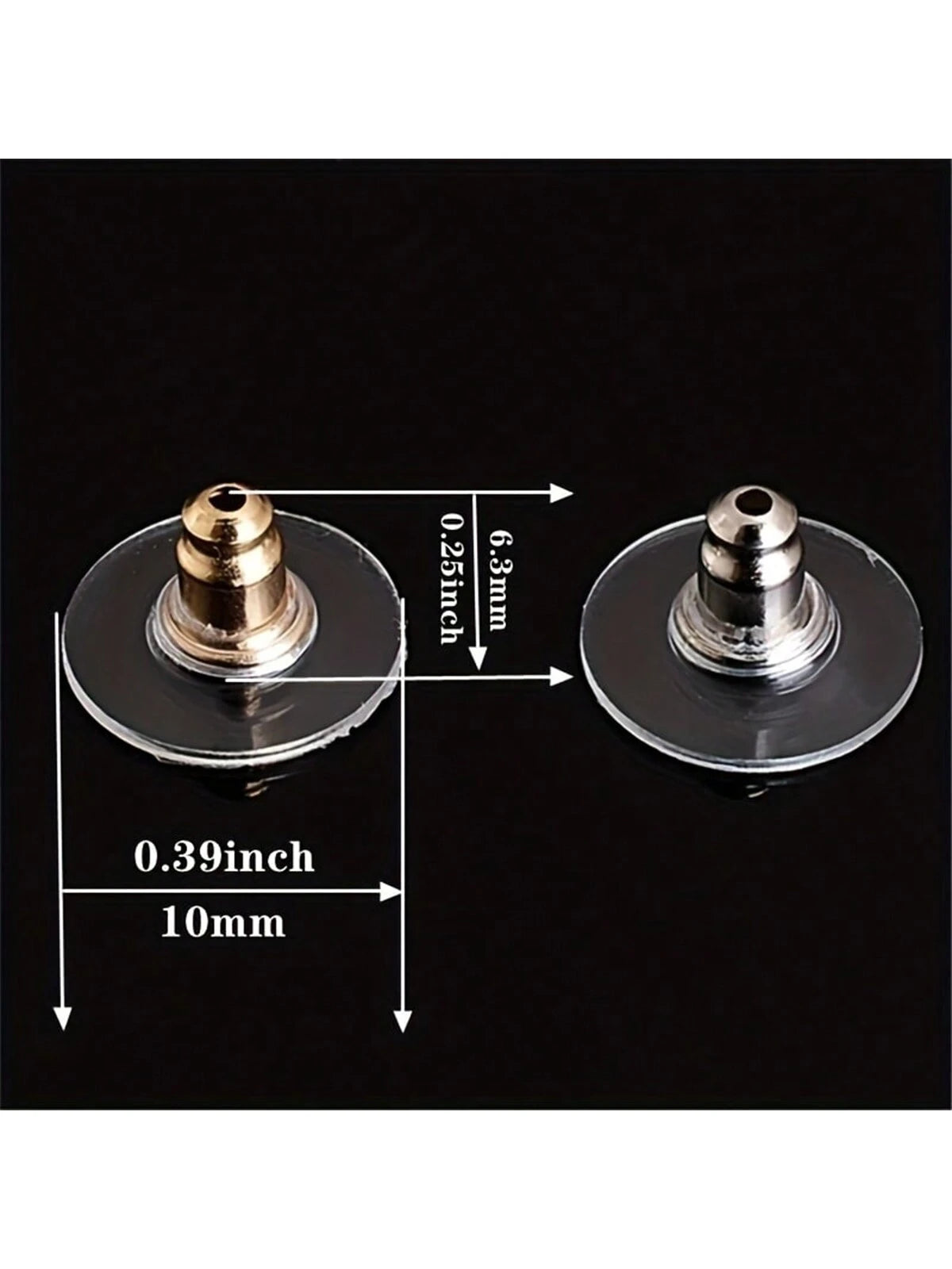 100pcs Gold & Silver Mixed Disc Earring Back Stoppers- DIY Jewelry Accessories, With Pin Back Design, Easy To Install- Ideal For Jewelry Making And Repair