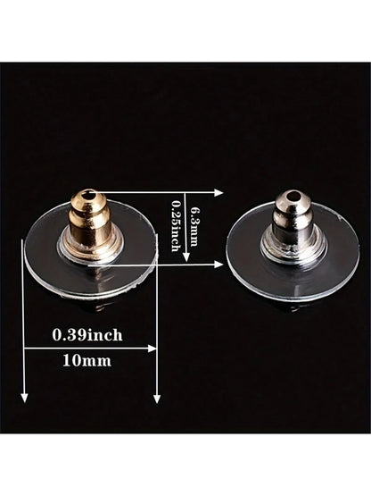 100pcs Gold & Silver Mixed Disc Earring Back Stoppers- DIY Jewelry Accessories, With Pin Back Design, Easy To Install- Ideal For Jewelry Making And Repair