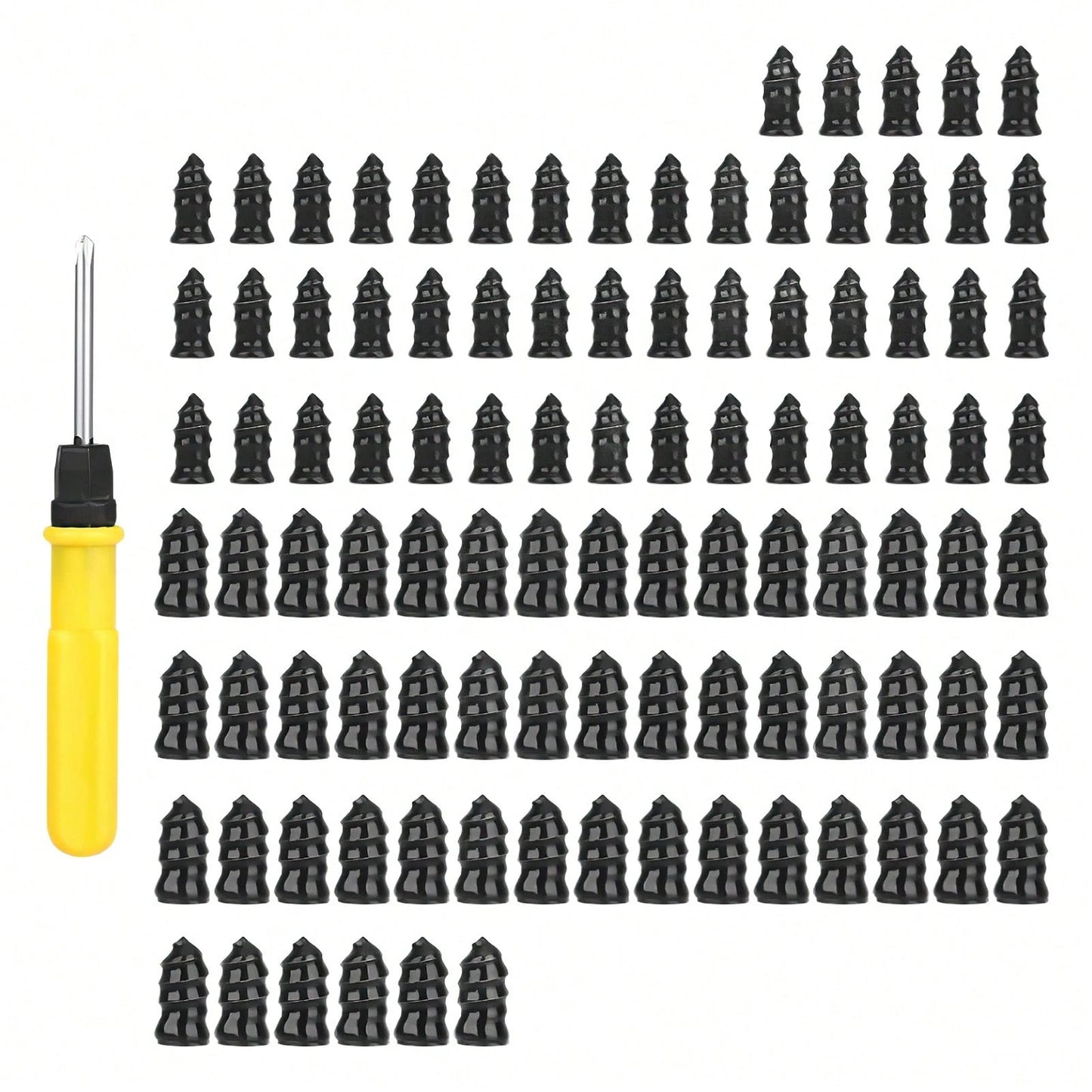 100Pcs Tire Repair Rubber Nails Set With Screwdriver- Universal Flat Tire Plug Kit For Car, Motorcycle, ATV, SUV