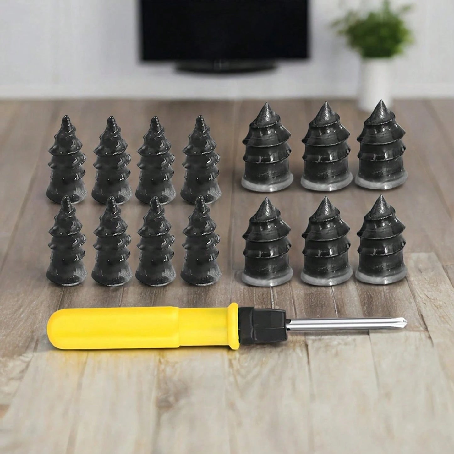 100Pcs Tire Repair Rubber Nails Set With Screwdriver- Universal Flat Tire Plug Kit For Car, Motorcycle, ATV, SUV