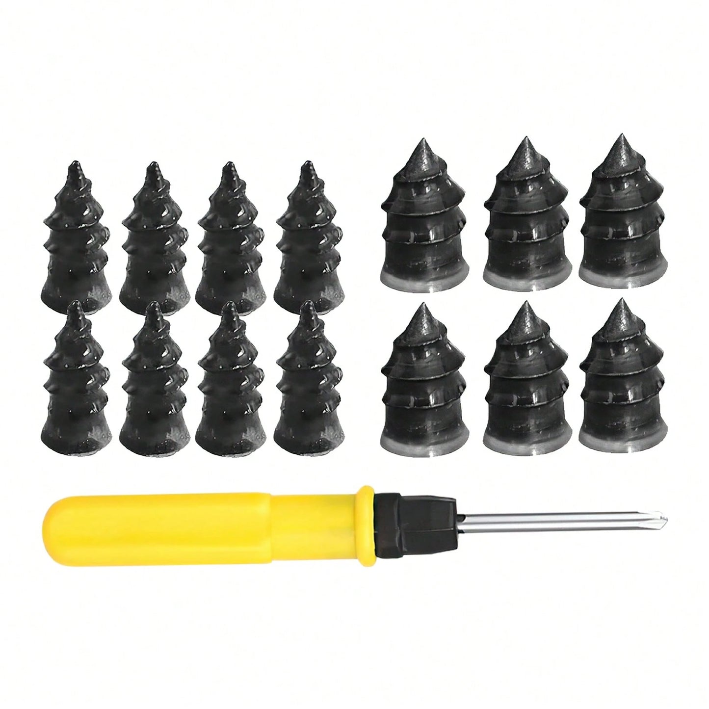 100Pcs Tire Repair Rubber Nails Set With Screwdriver- Universal Flat Tire Plug Kit For Car, Motorcycle, ATV, SUV