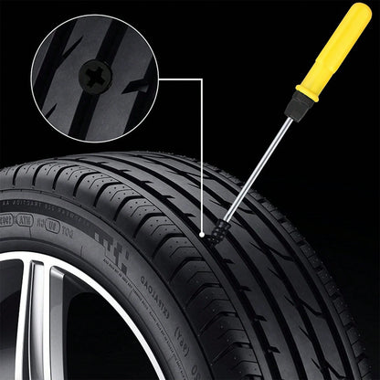 100Pcs Tire Repair Rubber Nails Set With Screwdriver- Universal Flat Tire Plug Kit For Car, Motorcycle, ATV, SUV