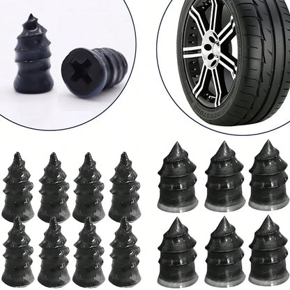 100Pcs Tire Repair Rubber Nails Set With Screwdriver- Universal Flat Tire Plug Kit For Car, Motorcycle, ATV, SUV