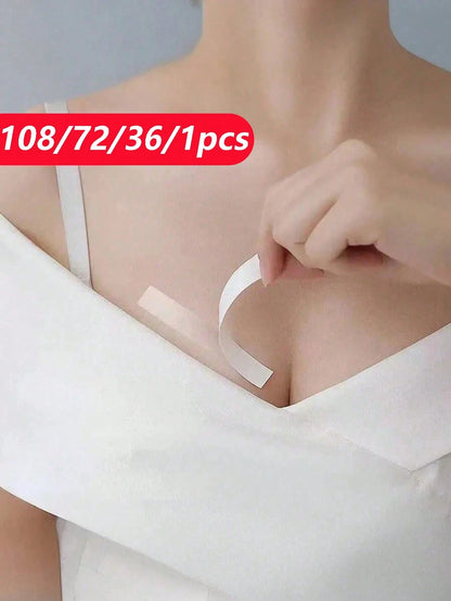 108/72/36/1pc Double-Sided Tape, Fashion Clothing Waterproof Tape, Fabric Skin-Friendly Tape, Strong Adhesive Body Tape, Transparent Suitable For All Skin Tones