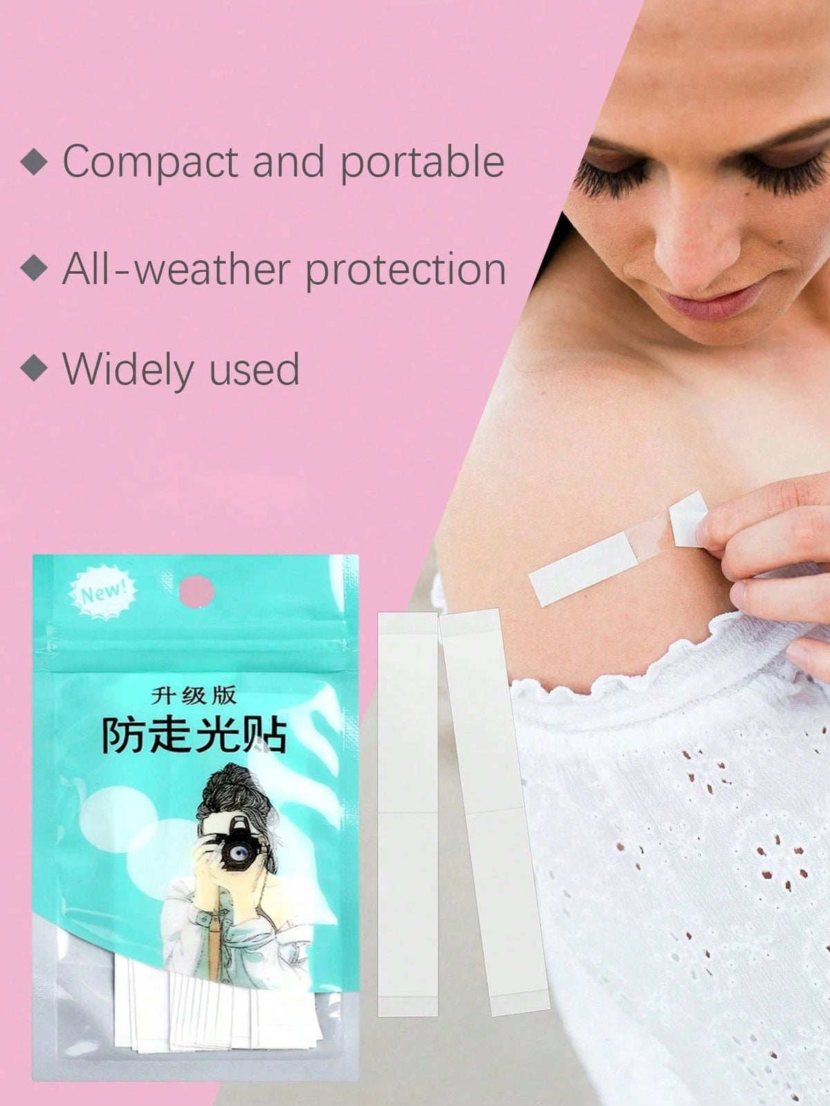 108/72/36/1pc Double-Sided Tape, Fashion Clothing Waterproof Tape, Fabric Skin-Friendly Tape, Strong Adhesive Body Tape, Transparent Suitable For All Skin Tones