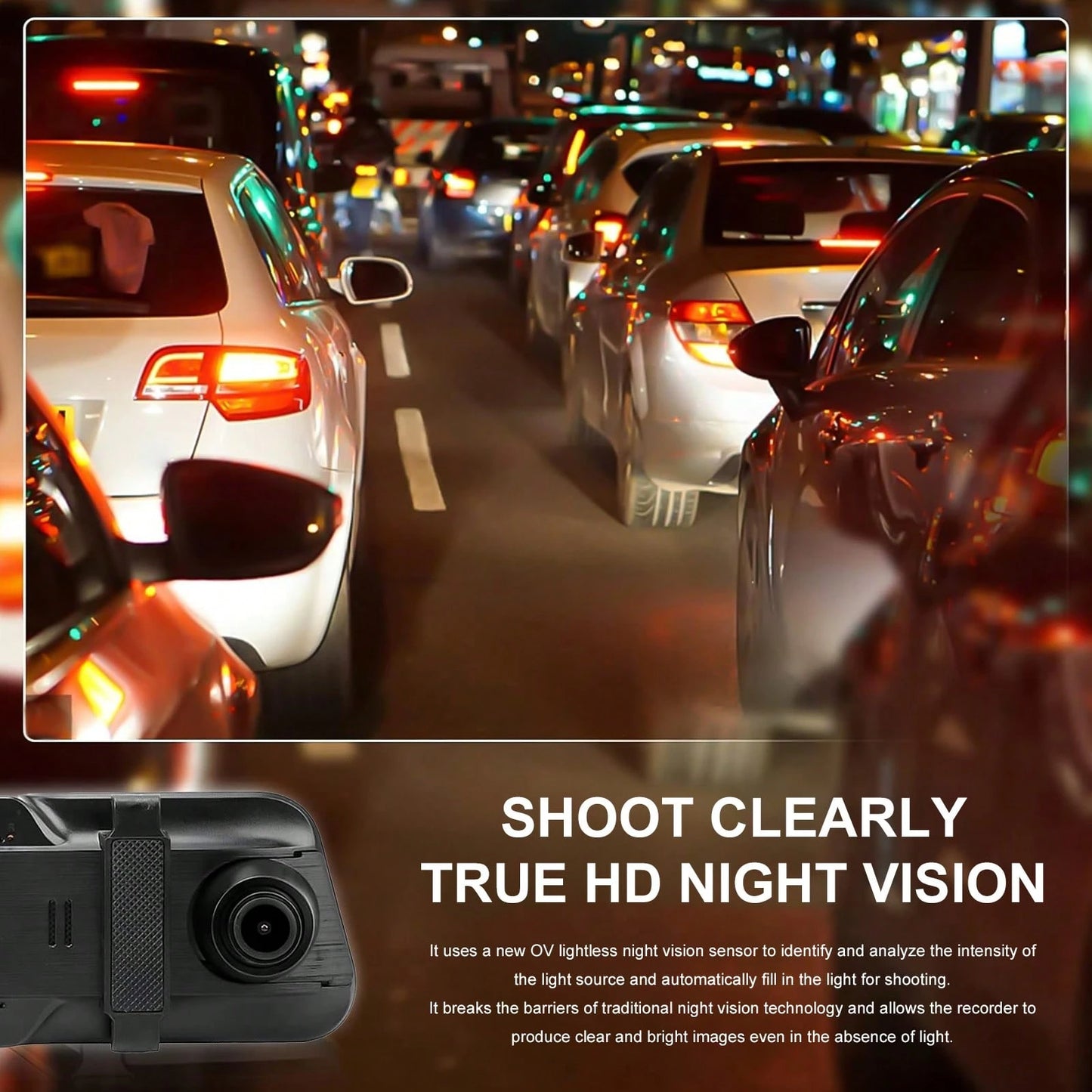 1080P Full HD Front And Rear Dash Cam, Dash Cam For Car, 9.6 Inches IPS Display Supports Loop Recording, Touchscreen Design, Dual Driving Recorder With 32GB SD Card, Features A Touchscreen Design, Wa