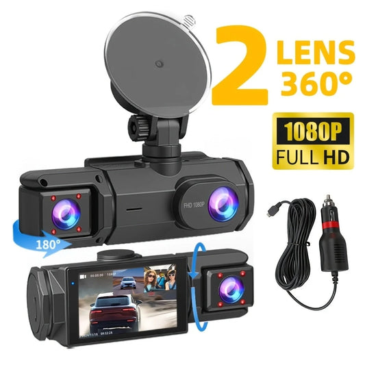 1080P HD Front And Rear Dual-Camera Dash Cam, Equipped With A 2-Inch IPS Screen, 170° Front Wide Angle And 140° Rear Wide Angle, ADAS Driving Assistance, G-Sensor, Loop Recording, Night Vision, 24-Hou