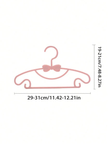 10pcs/20pcs/30pcs Children's Plastic Anti-Slip Space-Saving Bow Hangers For Wardrobe Organization