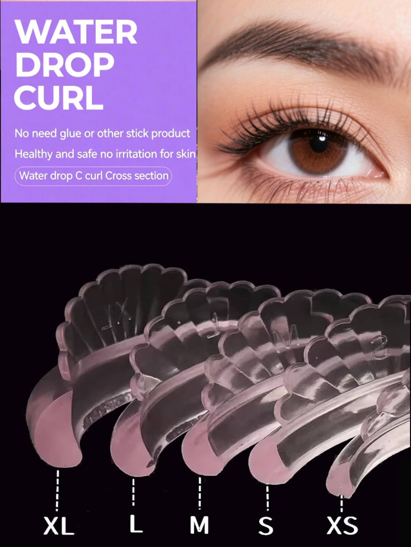 10Pcs 5 Sizes Jelly Lash Lift Pads- Self-Adhesive Silicone C-Curl Shields, Glue-Free Eyelash Lifting Tool For Home & Salon DIY Lash Perming,Cheap,Stocking Stuffers,Makeup,Makeup Tools,Cheap Stuff,Gif