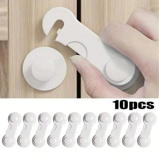 10pcs/5pcs/1pc Baby Locks, Plastic Cabinet Locks, Easy Installation For Cabinets, Drawers, Refrigerators, With Pinch Protection, 3.74" X 1.41", Essential For Babies, Great Newborn Gift