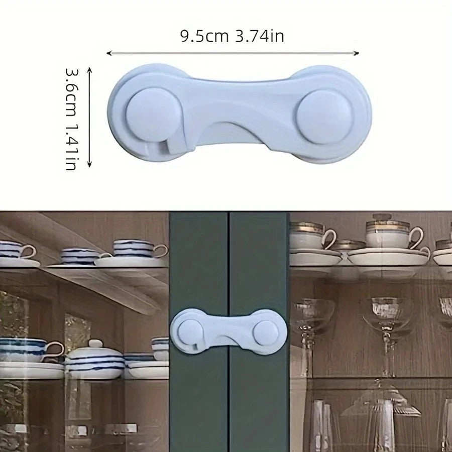 10pcs/5pcs/1pc Baby Locks, Plastic Cabinet Locks, Easy Installation For Cabinets, Drawers, Refrigerators, With Pinch Protection, 3.74" X 1.41", Essential For Babies, Great Newborn Gift