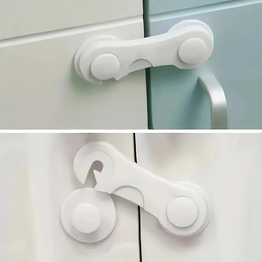 10pcs/5pcs/1pc Baby Locks, Plastic Cabinet Locks, Easy Installation For Cabinets, Drawers, Refrigerators, With Pinch Protection, 3.74" X 1.41", Essential For Babies, Great Newborn Gift