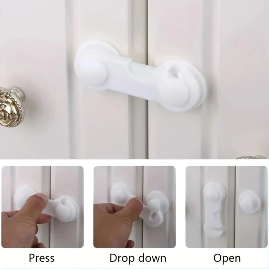10pcs/5pcs/1pc Baby Locks, Plastic Cabinet Locks, Easy Installation For Cabinets, Drawers, Refrigerators, With Pinch Protection, 3.74" X 1.41", Essential For Babies, Great Newborn Gift